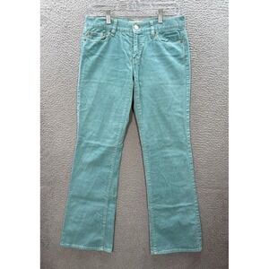 Vintage Old Navy Pants Womens 2 Aqua Corduroy Low Rise Bootcut Stretch Y2K